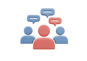 Isolated Team Communication Icon with Speech Bubbles