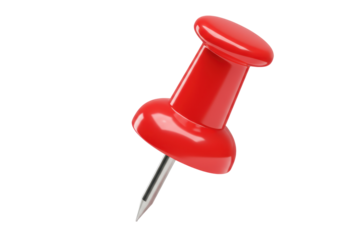 Isolated Red Push Pin Notice Board Reminder Tool