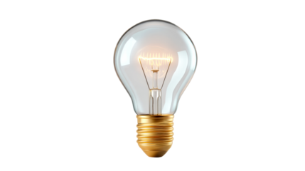 Simple light bulb with a transparent background for design use