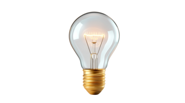 Simple light bulb with a transparent background for design use