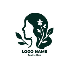 Elegant Organic Leaf Logo Vector for Premium Sustainable Beauty and Holistic Wellness Branding