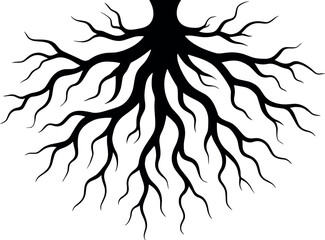 Tree Roots vector silhouette design