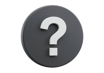 Isolated Question Mark Button with Textured Background