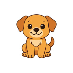 Cartoon cute dog vector illustration