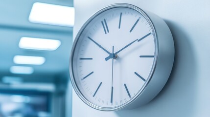 Modern wall clock in office setting