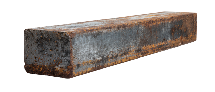 Rusted rectangular metal bar (2)