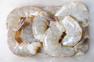 Peeled shrimps are ready to cook
