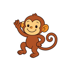 Obraz premium Cartoon monkey vector illustration