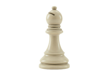 Isolated White Chess Bishop Piece in a Strategic Position