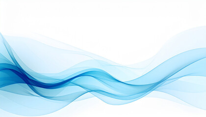 Fototapeta premium 流れる青のウェーブ背景