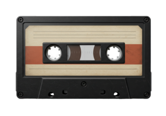 Isolated Vintage Cassette Tape Retro Audio Media