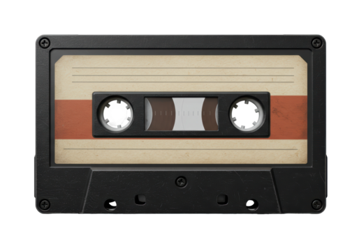 Isolated Vintage Cassette Tape Retro Audio Media
