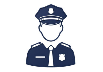 Isolated Cartoon Police Officer Law Enforcement Icon