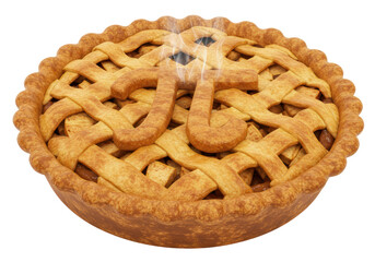 Isolated Apple Pie with Pi Symbol Dessert Pastry