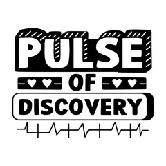 Obraz premium A glyph sticker of heartbeat with pulse of discovery typography 