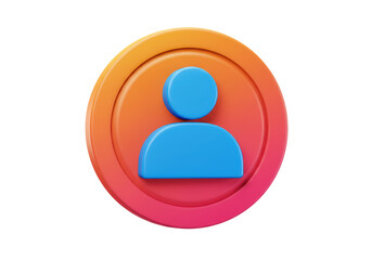 Isolated User Profile Icon with Gradient