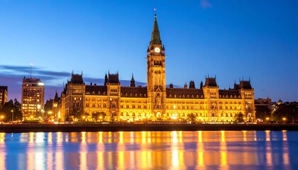 Fototapeta premium Parliament Buildings at Night
