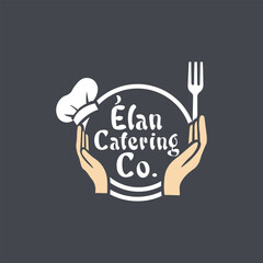 Modern catering logo design vector