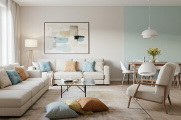 Bright Modern Open-Plan Living and Dining Area