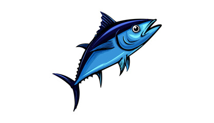 Commercial fish species. tuna fish. Vector illustration cartoon flat icon isolated on white.
