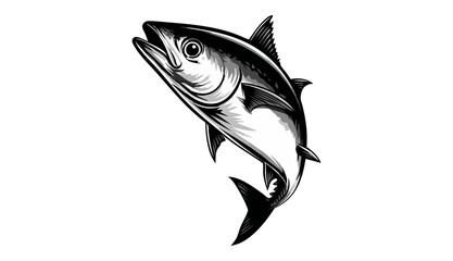 Commercial fish species. tuna fish. Vector illustration cartoon flat icon isolated on white.