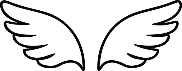 outline icon of wings badge design for emblems and branding