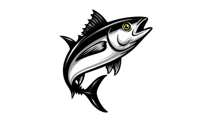 Obraz premium Commercial fish species. tuna fish. Vector illustration cartoon flat icon isolated on white.