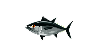 Fototapeta premium Commercial fish species. tuna fish. Vector illustration cartoon flat icon isolated on white.