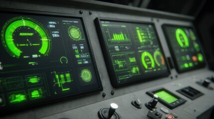Digital screens on a concrete mixer control panel display various metrics, including carbon capture efficiency and mineralization, showcasing advanced technology in construction