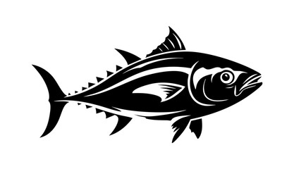 Fototapeta premium Commercial fish species. tuna fish. Vector illustration cartoon flat icon isolated on white.