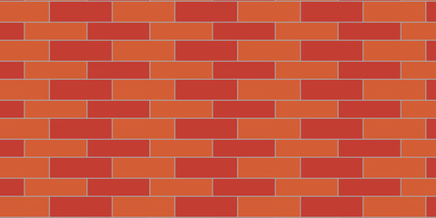 Seamless Brick Wall Pattern Vector – Red Orange Brick Background Design