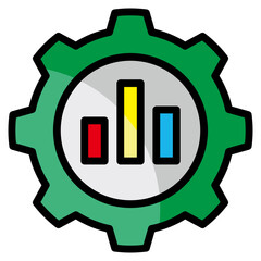 Analytics Gear  Icon Element For Design