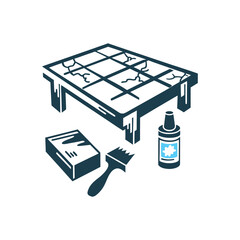 Cracked Tile Repair Kit Vector Illustration Cracked Tile flooring repair