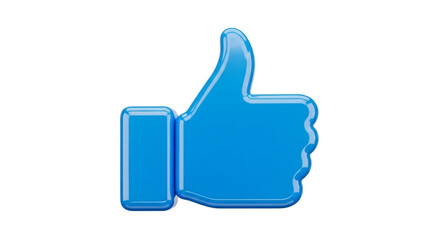 Obraz premium Success & Agreement Hand Gesture 3D Illustration Glossy Blue Like Icon 3D Glossy Facebook Like Icon on Isolated Background 