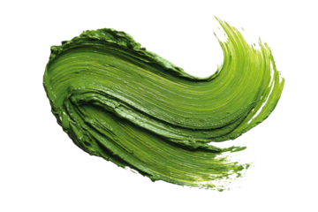 Green paint stroke, textured, abstract