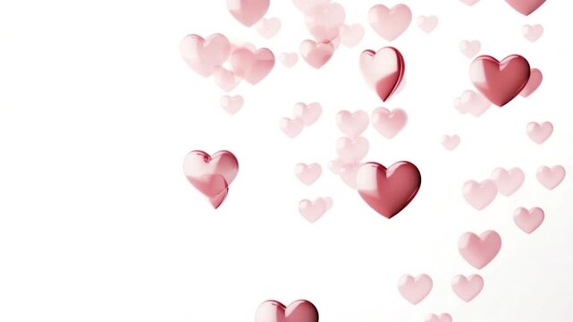 Falling in Love: A gentle cascade of charming pink hearts creates a soft and dreamy effect, perfectly conveying sentiments of affection and tenderness.