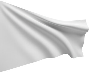 Isolated Waving White Flag Symbolizing Surrender or Peace