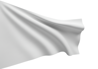Isolated Waving White Flag Symbolizing Surrender or Peace