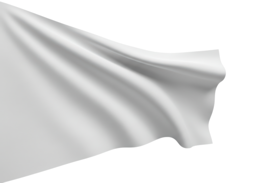Isolated Waving White Flag Symbolizing Surrender or Peace