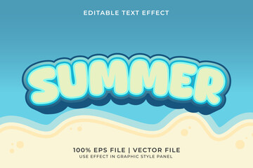 3D Summer Holiday Editable Vector Text Effect