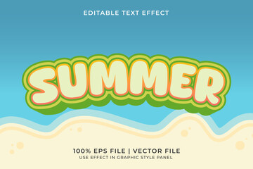 3D Summer Holiday Editable Vector Text Effect