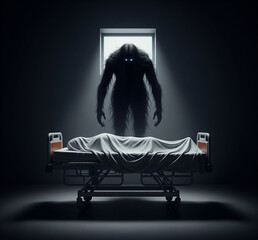 Dark Entity Looming Over Deathbed
