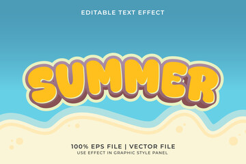3D Summer Holiday Editable Vector Text Effect