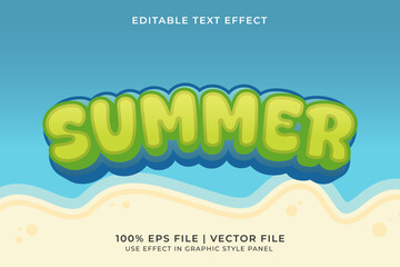3D Summer Holiday Editable Vector Text Effect