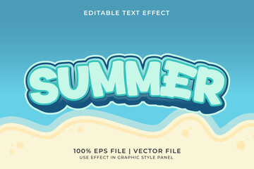 3D Summer Holiday Editable Vector Text Effect