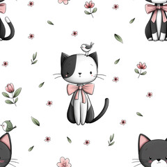 seamless pattern with cats