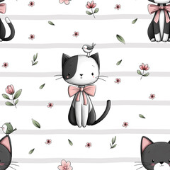 seamless pattern with cats