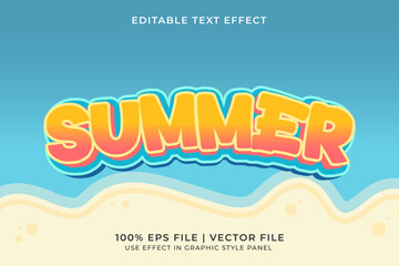 3D Summer Holiday Editable Vector Text Effect
