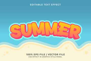 3D Summer Holiday Editable Vector Text Effect