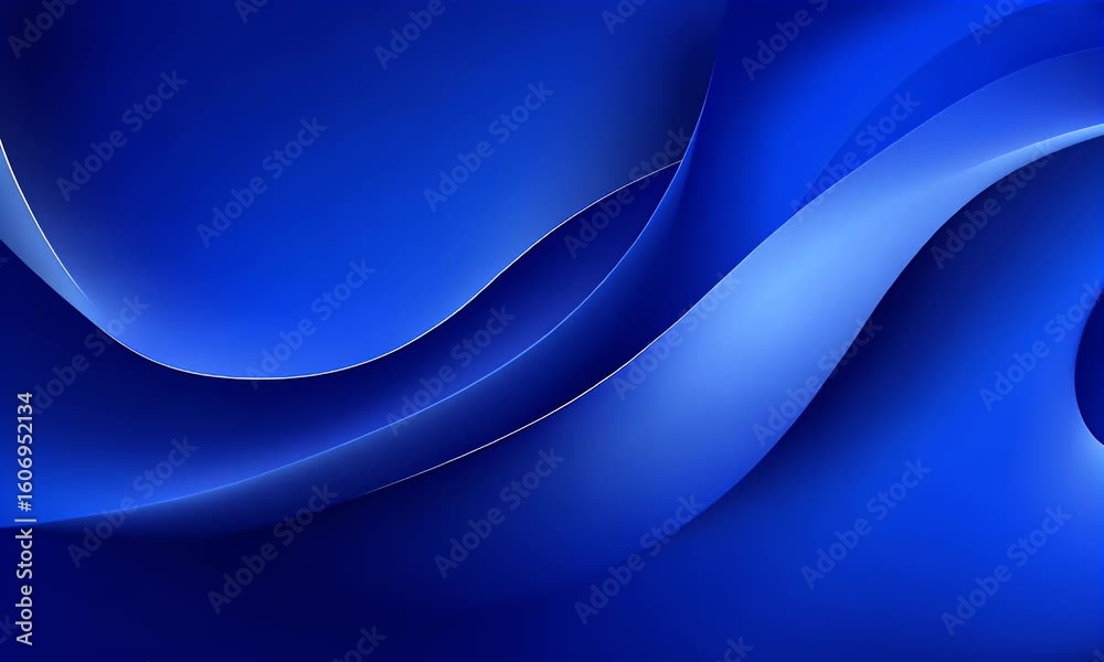 Sticker serene blue abstract background with smooth dynamic waves and gradient texture: a captivating visual